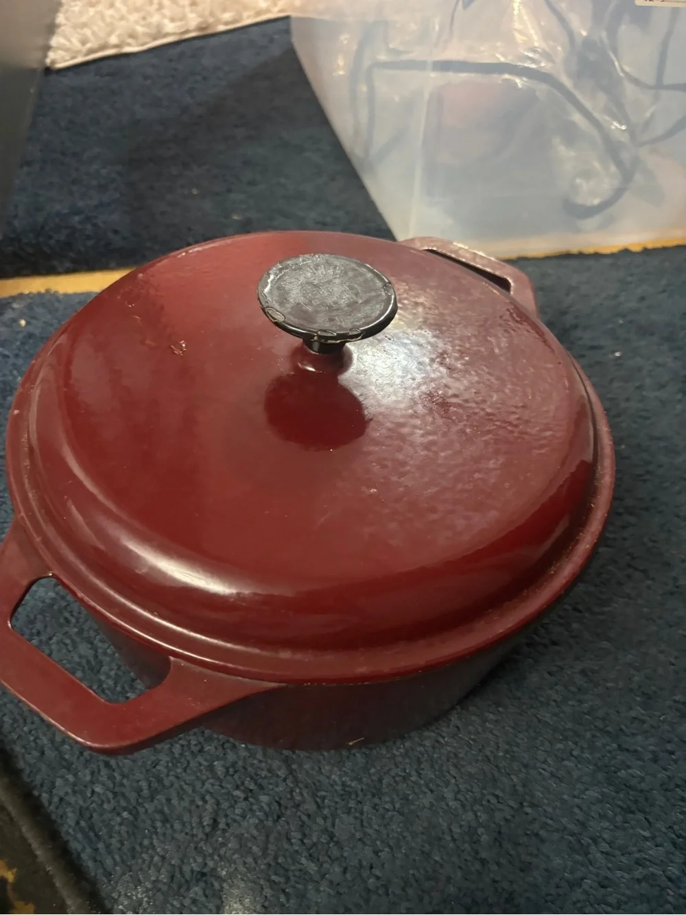 Enamel Cast Iron Dutch Oven - Deep Red
